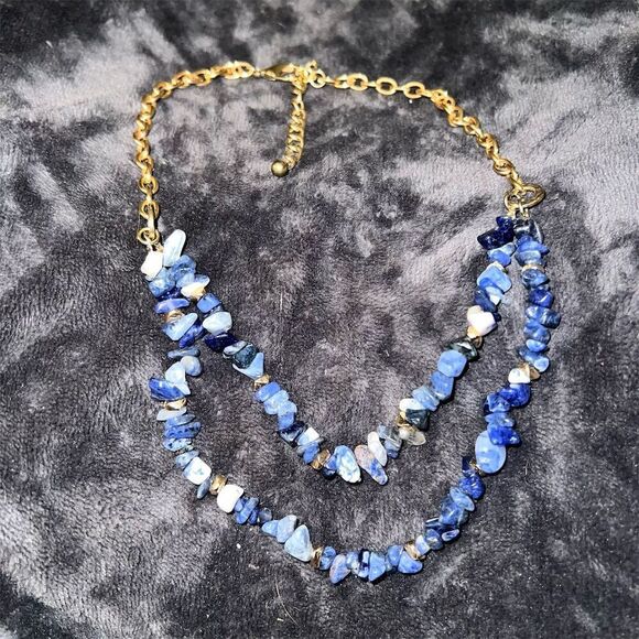 Source Unknown Jewelry - Double Strand Blue Lapis Lazuli Nugget Necklace Adjustable